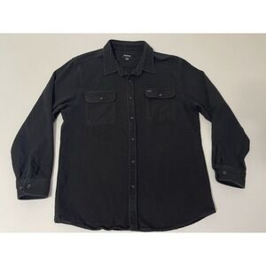 Brixton Bowery Textured Loop Twill Overshirt Men's Size 2XL‎ Black